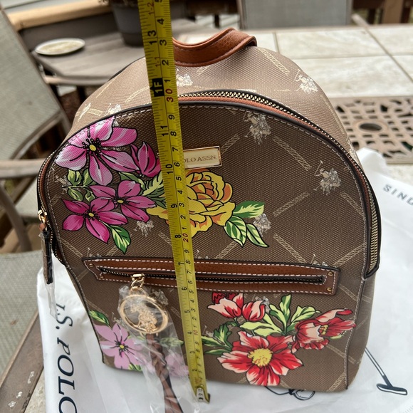NWT RARE U.S. Polo Assn. Tan Backpack with Floral Accents main image 9